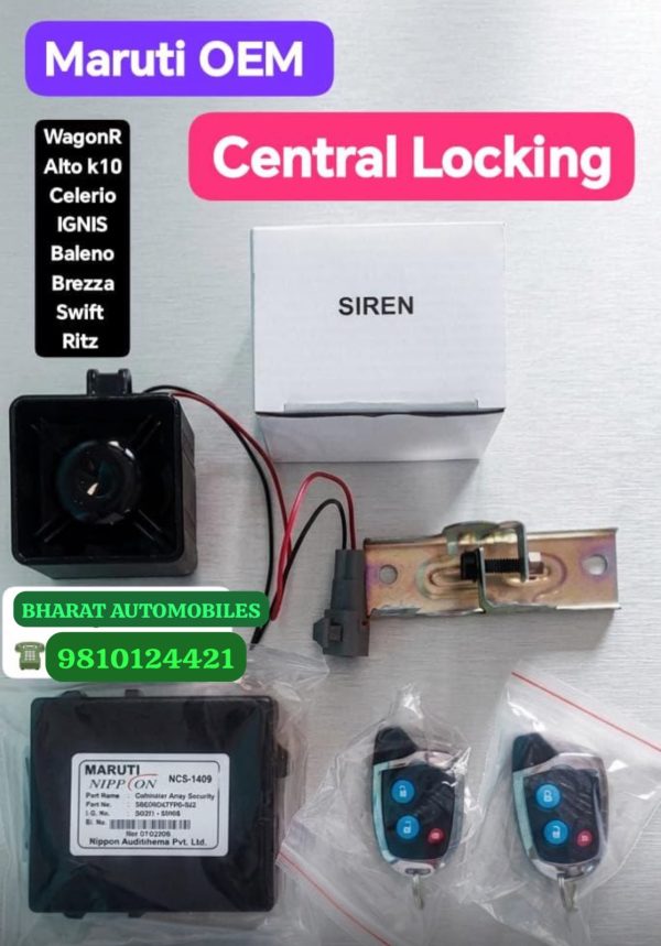 Maruti OEM Central Locking Kit with Remote and Siren for WagonR Alto K10 Celerio Ignis Baleno Brezza Swift Ritz